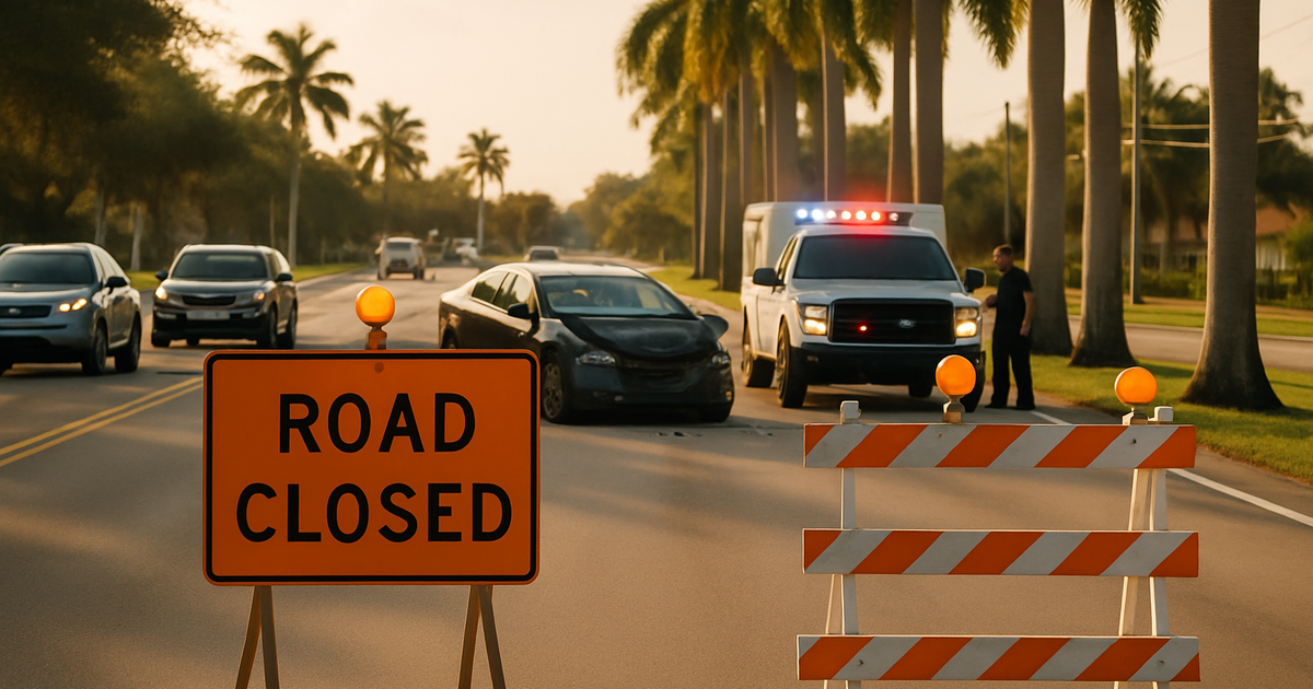Eastbound Griffin Road in Cooper City Closed Due to Traffic Crash
