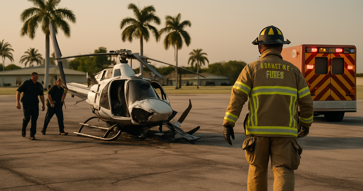 Helicopter Crash at North Perry Airport in Pembroke Pines Sends 4 to Hospital