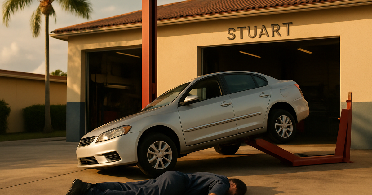 Stuart Auto Shop Accident: Technician Dies When Vehicle Falls from Lift